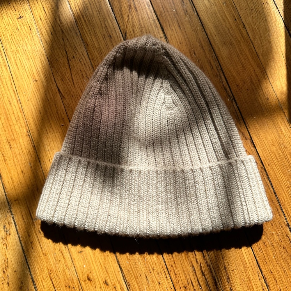 H&M Ribbed Knit Beanie - Light Beige